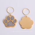 Amazon Nouveau produit Gold Blank Metal Foot Print Dog Tag Wholesale Letching Custom Logo Advertising Custom